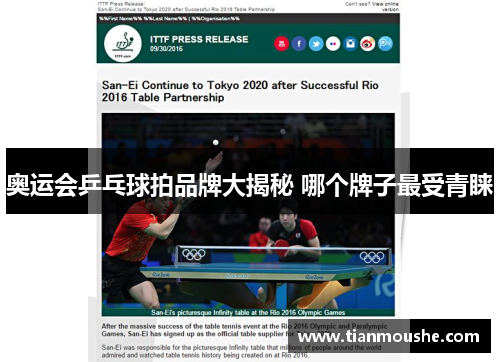 奥运会乒乓球拍品牌大揭秘 哪个牌子最受青睐